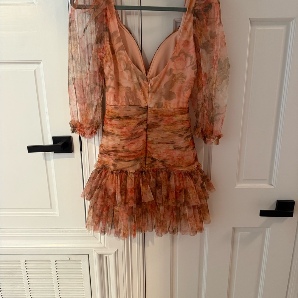 Floral Sheer Ruffle Dress - Picture 2 of 4